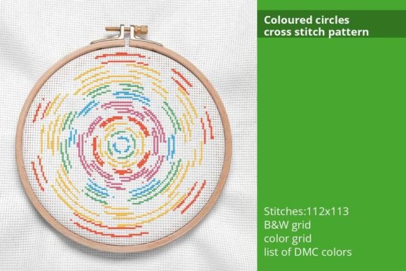 Coloured Circles Cross Stitch Pattern