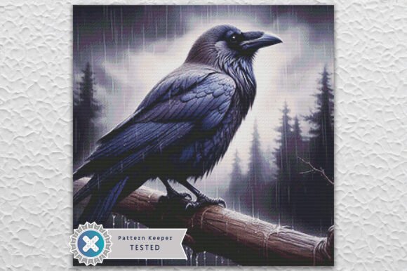 Gothic Raven Cross Stitch Pattern PDF