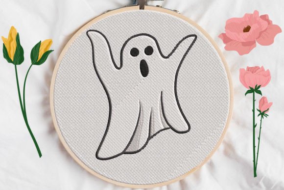 Halloween Ghost Embroidery Design