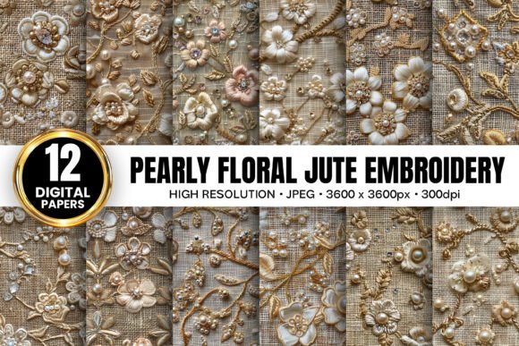 Pearly Jute Floral Embroidery Patterns