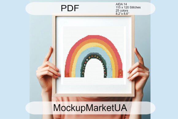 Rainbow Cross Stitch Patterns PDF DIY