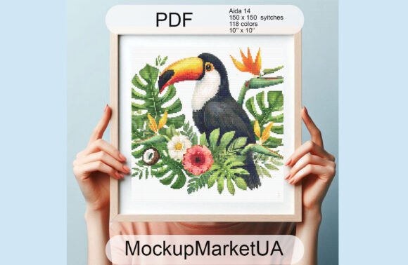Tucan Cross Stitch Patterns PDF, Bird