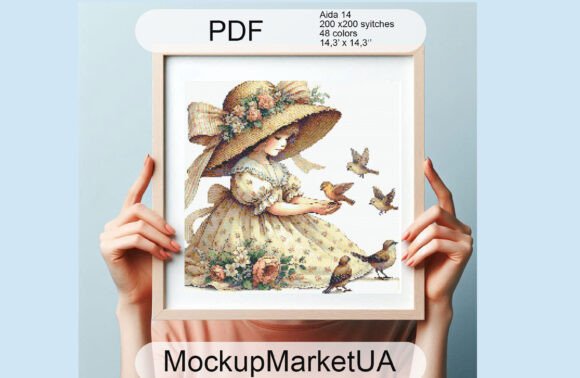 Vintage Girl Cross Stitch Patterns PDF