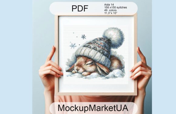 Winter Cross Stitch Patterns PDF Rabbit